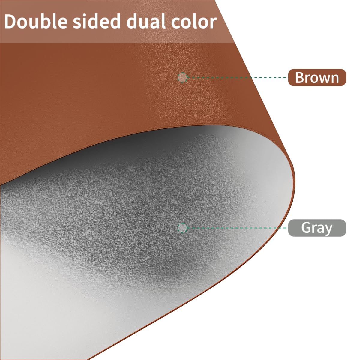 Table Pad - Used for Square Table Waterproof and Easy to Clean Good Flatness Easy to Used for Dining Table(Brown+Gray 46x46)