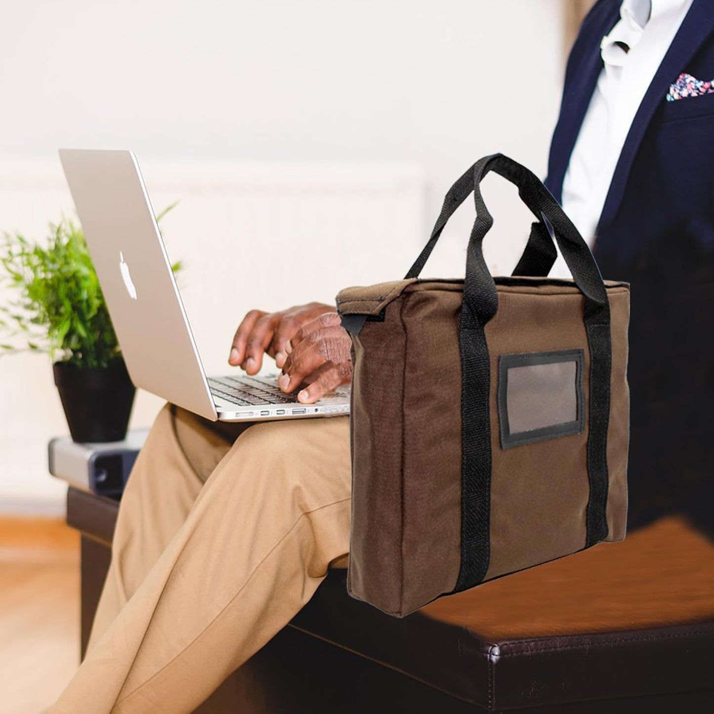 Fire Resistant and Water Repellent Briefcase Document Bag 14 x 11 x 3 Inch