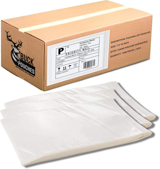 300 Pack 7"x10" Shipping Label Sleeves – Clear Self-Adhesive Packing Slip Pouches, Waterproof Packing List Envelopes – Ideal for Shipping Documents, Mailing Labels, Invoices & Packing Slips