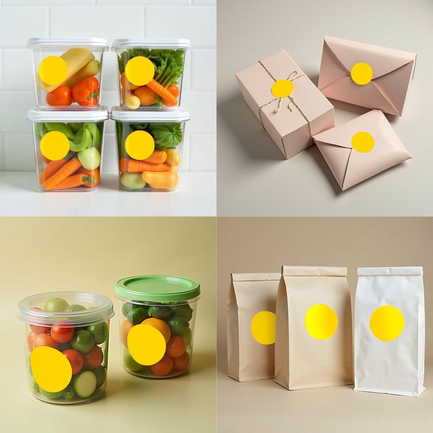 Performore 2 Inch Dot Matte Yellow Color Code Labels for Color Coding and Organization, Round Coloured Easy to Peel, Strong Self Adhesive Dot Stickers, 500 Stickers Per Roll