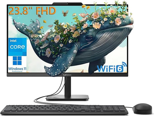 Lenovo 24 All-in-One Desktop Computer for Home Office, 23.8" FHD Business AIO, Intel 4-Core Processor (Beat i3-1110G4), 16GB DDR4 RAM, 512GB PCIe SSD, WiFi 6, Bluetooth, Windows 11 Pro, Vent-Hear