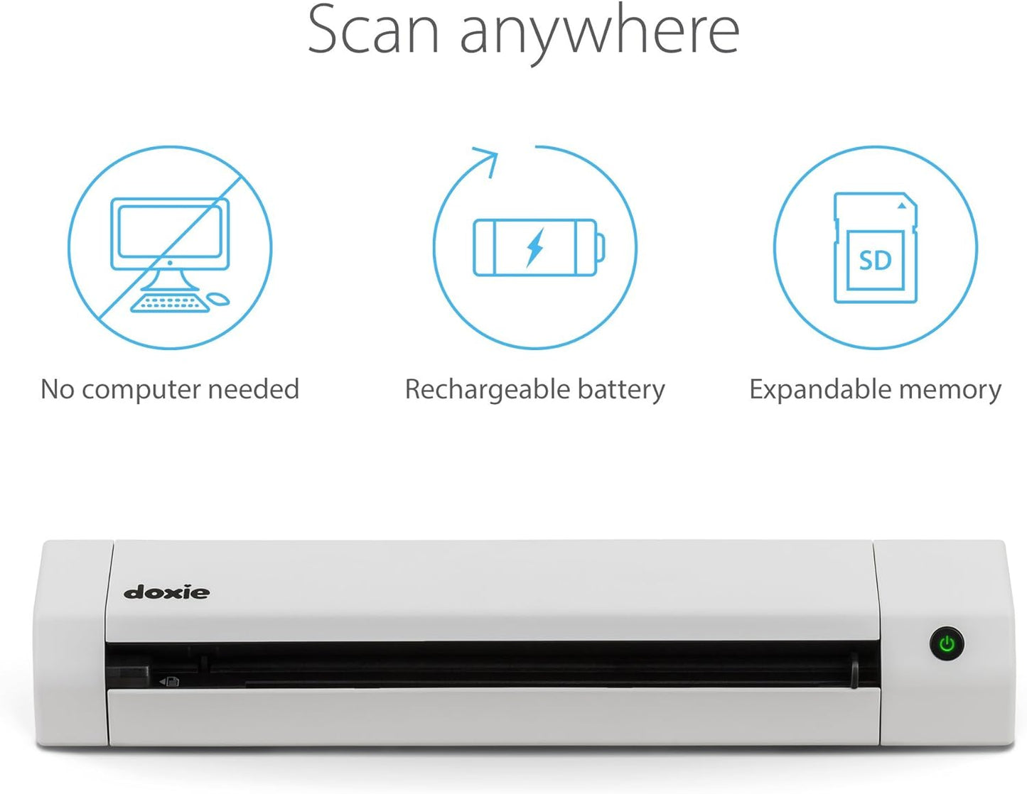 Doxie Go SE - The Intuitive Portable Document Scanner with Rechargeable Battery and Easy Software for Home, Office, or Work from Home