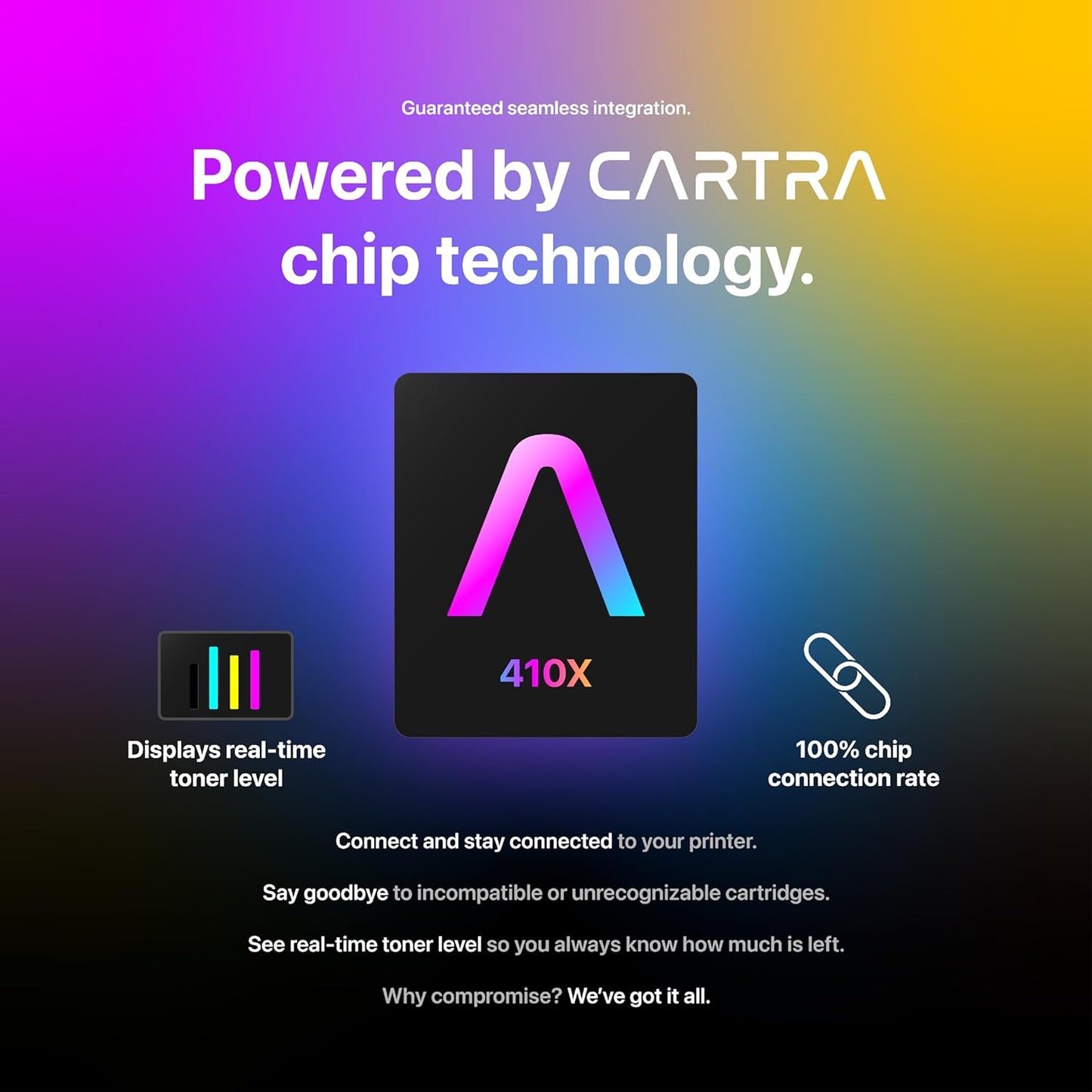 CARTRA 410X Black Toner Cartridge Compatible with 410X Black High-Yield Toner Cartridge Works with Color Laser Jet Pro M452 M377 MFP M477 Series Printer Ink