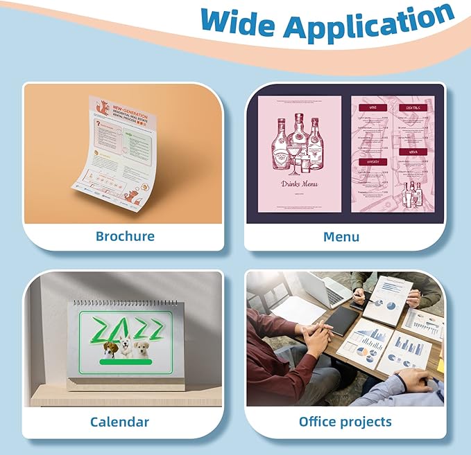 Uinkit 100 Sheets Inkjet Photo Paper Glossy 8.5x11 48lb 180Gsm Professional Photographic Paper Letter Size 8.5Mil Instant Dry Suitable for All Ink Printers