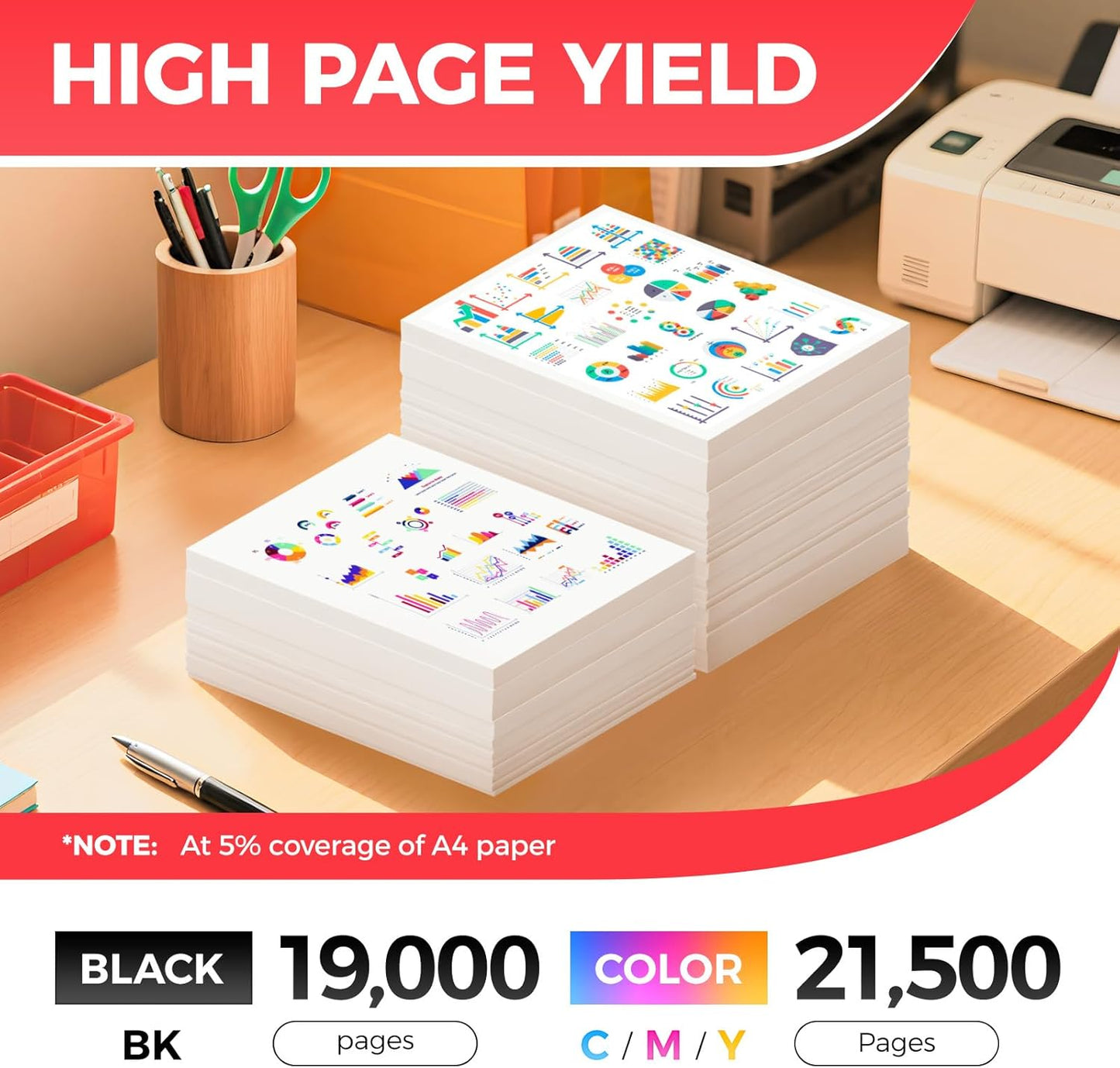 GPR-51 GPR51 High Yield Toner Cartridge 8516B003 8517B003 8518B003 8519B003 Replacement for Canon ImageRunner Advance C250if C255if C350if C350p C355if Printer Ink Set Black Cyan Magenta Yellow,4-Pack