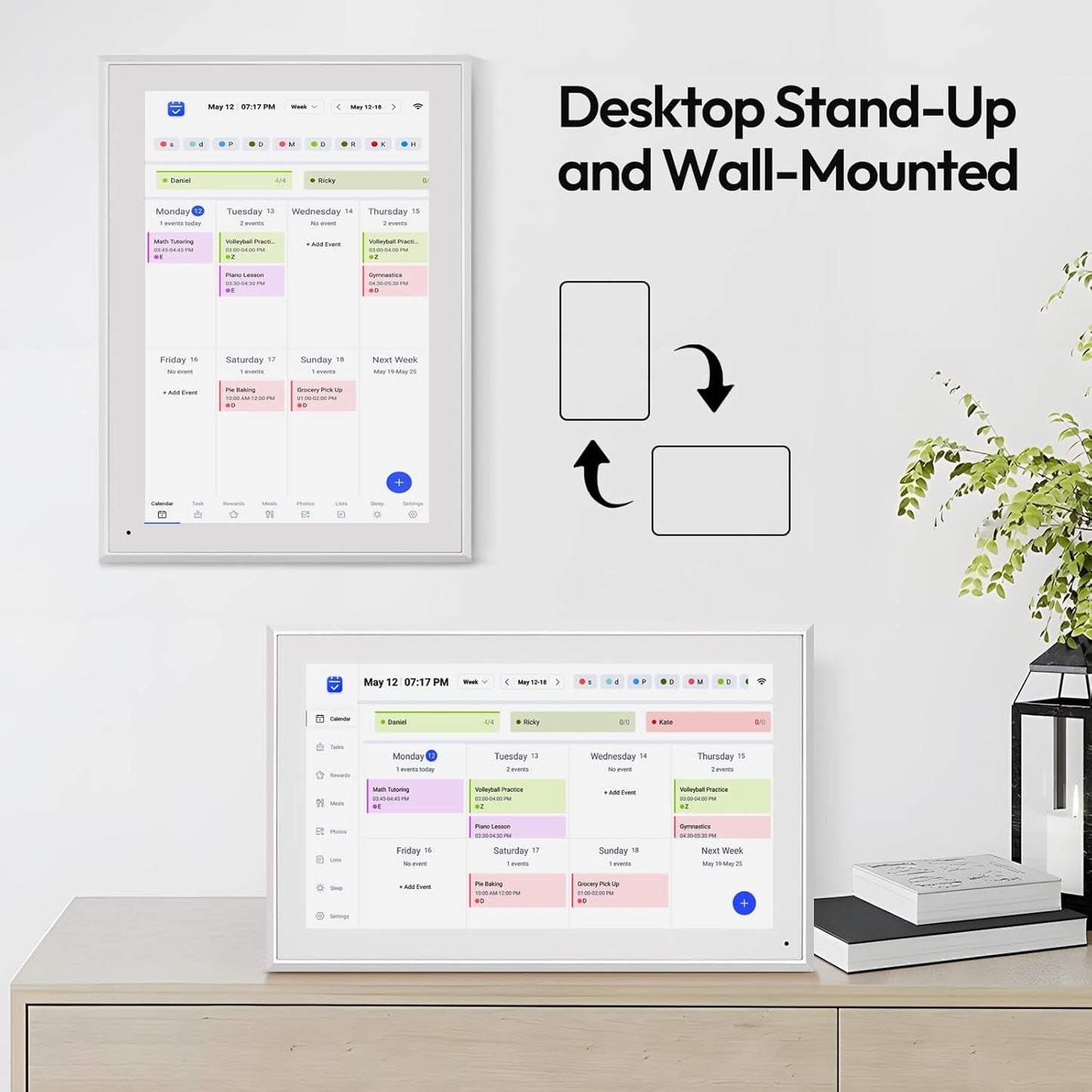 BOCT 15.6'' Digital Calendar Wall - 32GB Memory Touch Screen Chore Chart Smart Calendar,Digital Planner,Auto-Sync,APP Control,Interactive Family Schedules, Gift for Mother