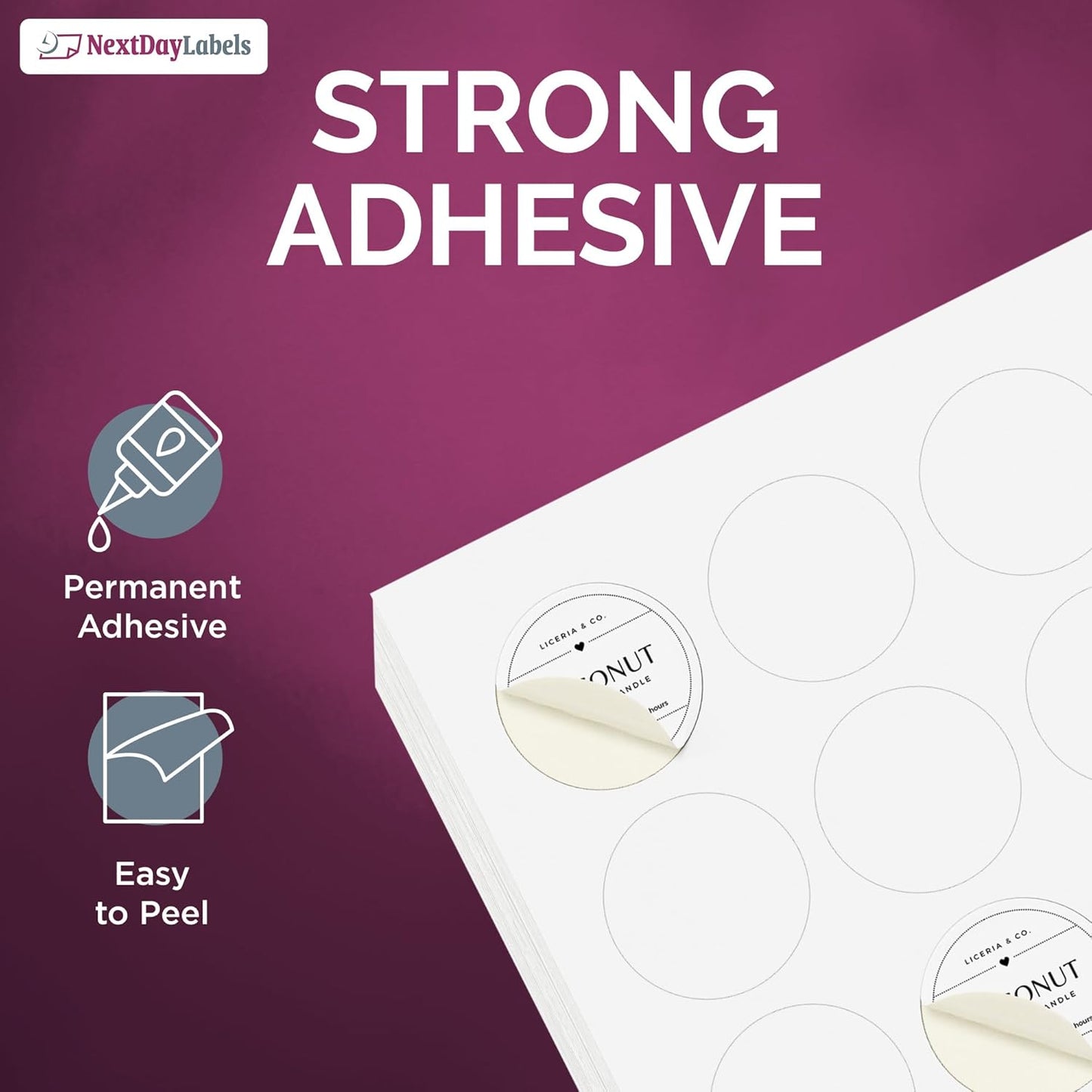 NextDayLabels - 1 Inch Round Stickers - Matte White Circle Labels (15,750 Sheets)