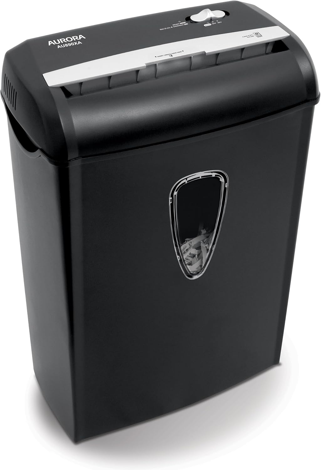 Aurora AU890XA 8-Sheet Crosscut Paper and Credit Card Shredder with Wastebasket
