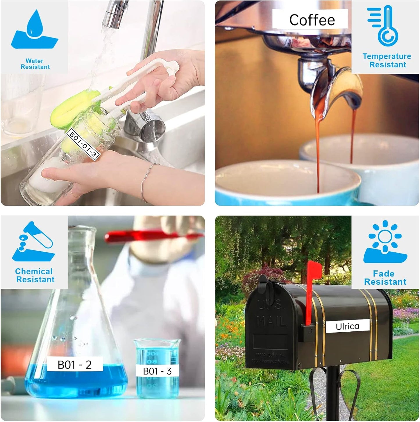 8P Flexible Label Tapes Compatible with Brother P Touch Label Tape TZe-FX231 Tape 12mm 0.47 Laminated White, Flexible-ID Wire Cable Labels Compatible with Brother Ptouch PT-D210 PT-D400 PTH100