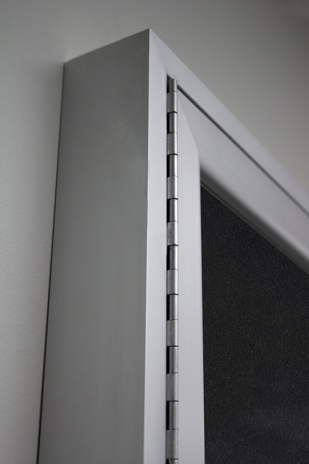 Ghent 24"x18" 1-Door Outdoor Enclosed Vinyl Bulletin Board, Shatter Resistant, with Lock, Satin Aluminum Frame - Ebony (PA12418VX-183), Made in the USA