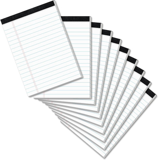 10 Pads Legal Pads 4x6 Inch Lined Ruled Perforated Writing Pad Small Notepads for Grocery List Shopping List To-Do List Narrow Rule Pad (30-Sheet/Pads) College Ruled Memo Pad Scratch Pad Lined Note