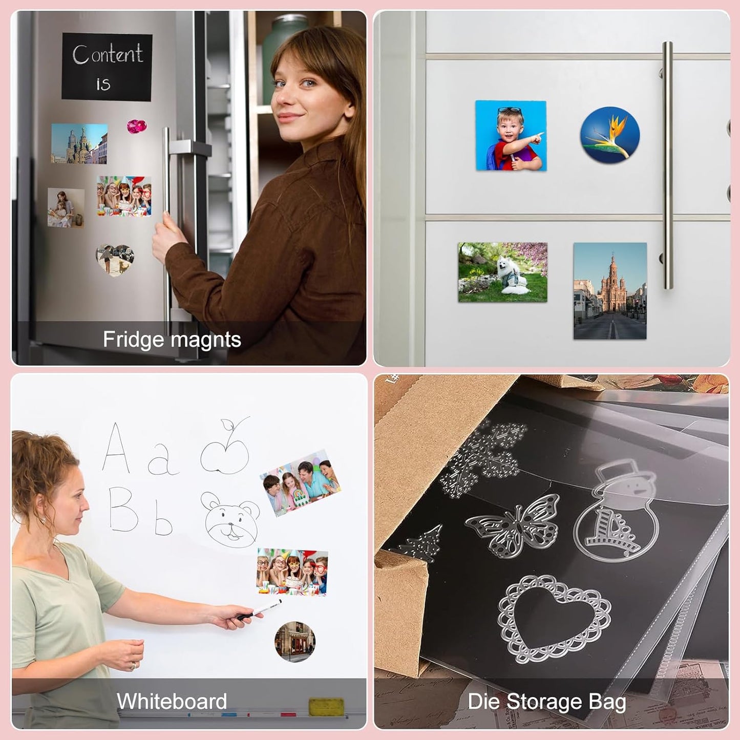 Thaibear Printable Magnetic Sheets, 8.5" x 11", 30 Pack Glossy Magnet Printer Paper for Inkjet, Flexible Magnetic Printer Paper for Fridge, Crafts - Peel and Stick Magnetic Tape