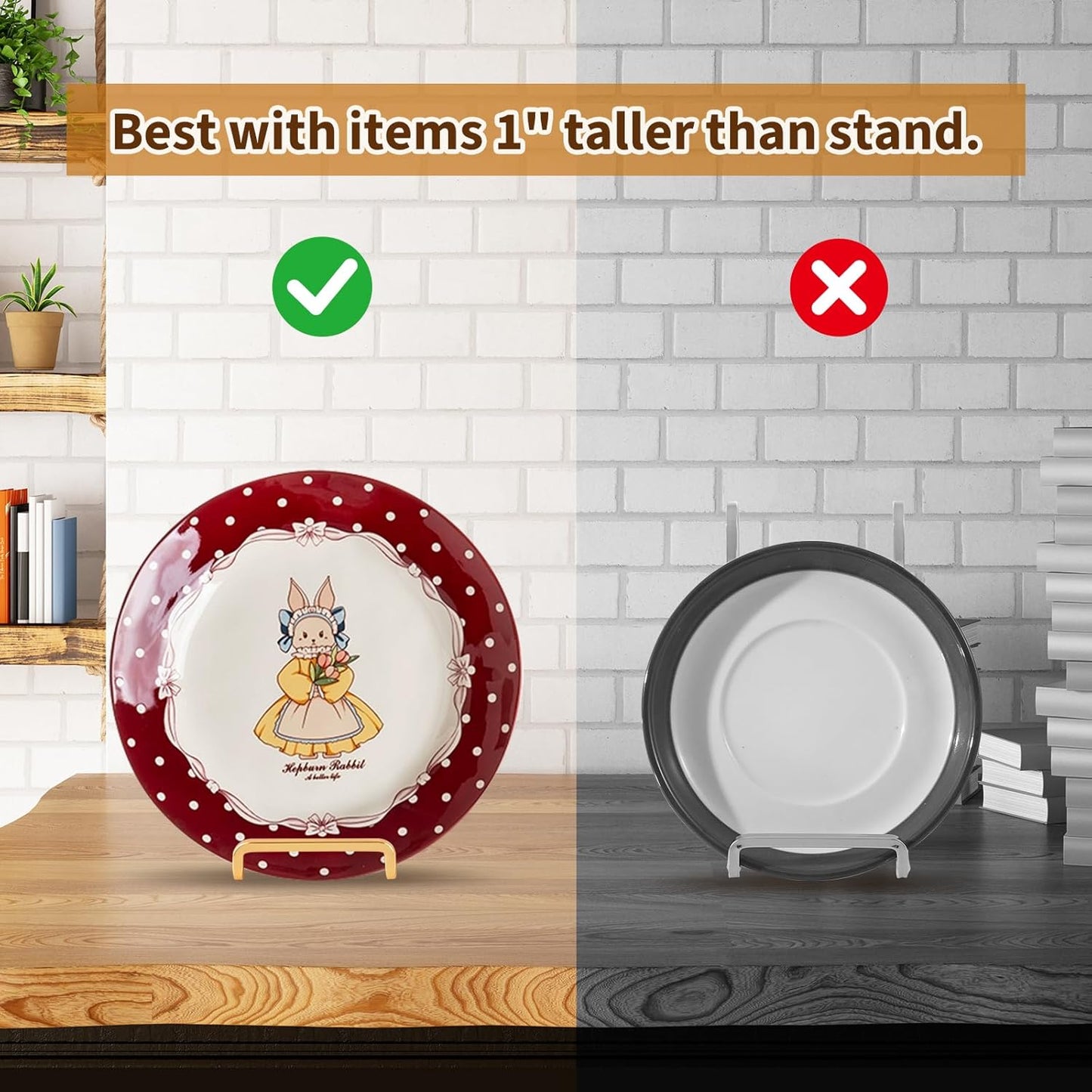 Plate Holder Easel Display Stand - 6 inch Metal Plate Stands for Display - Tabletop Picture Stand - Gold Iron Easels for Display Pictures | Photo Frames | Book | Decorative Plates | Plaque - 3 Pack