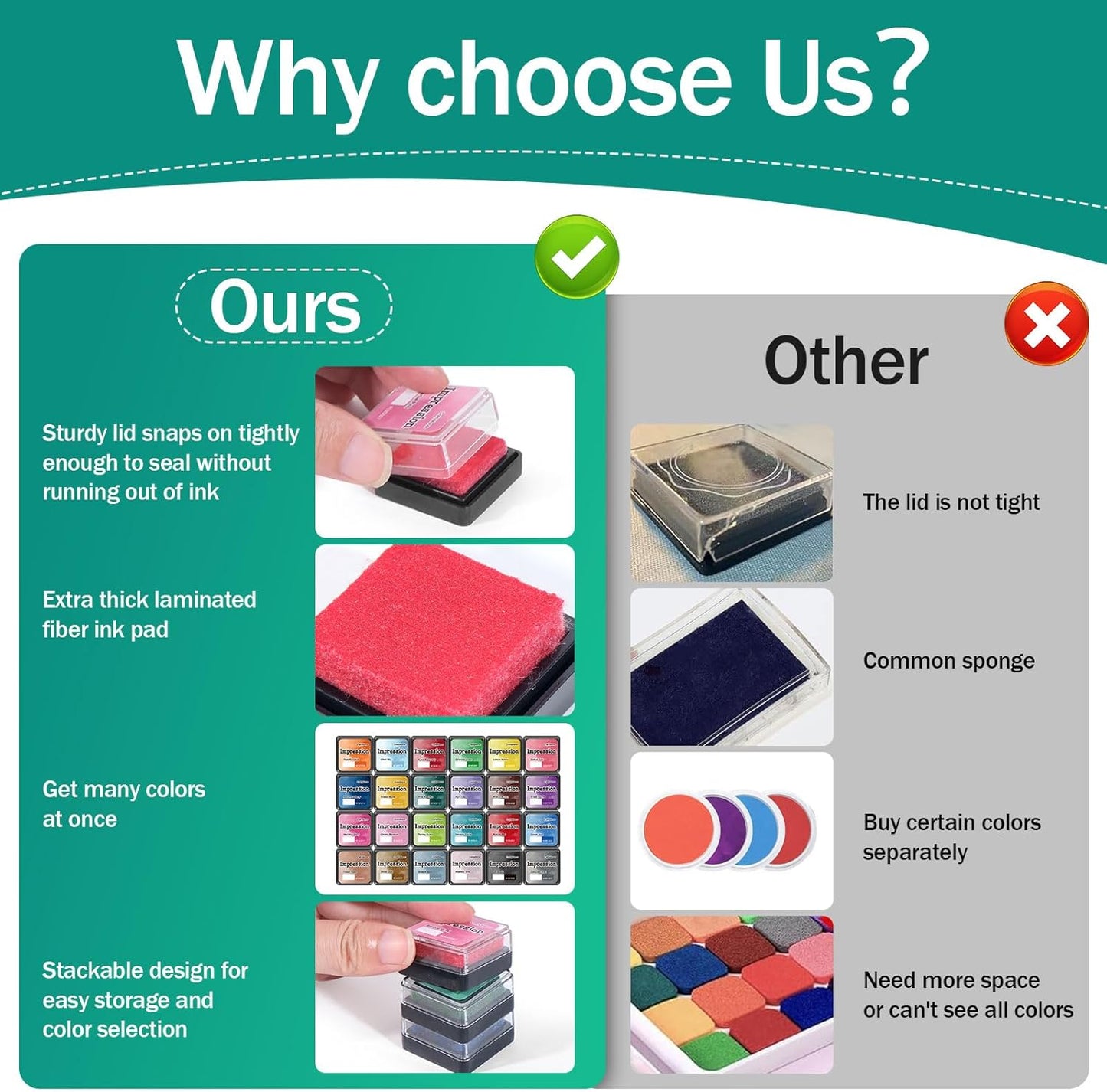 CraftyManor Mini Smudge Ink Pads for Stamps, Water Based Halo Dye Stamp Pad for Scrapbooking, DIY Craft Scrapbook Supplies for Adults (8 Colors)