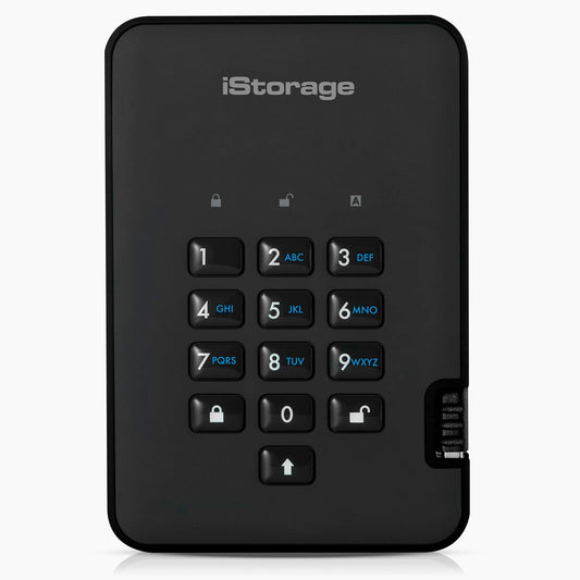 iStorage diskAshur2 HDD 2TB Black | Secure portable hard drive | Password protected | Dust & water resistant | Hardware Encryption