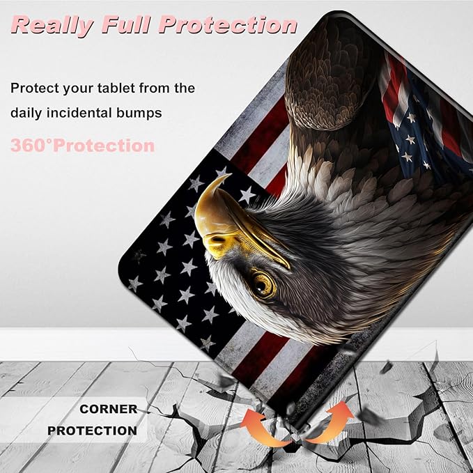 for Amazon Kindle Fire Max 11 Case (13th Generation, 2023 Release) 11",Slim Lightweight Smart Shell Stand Cover with Auto Wake/Sleep for All-New Fire 11 Max Tablet,American Flag Eagles