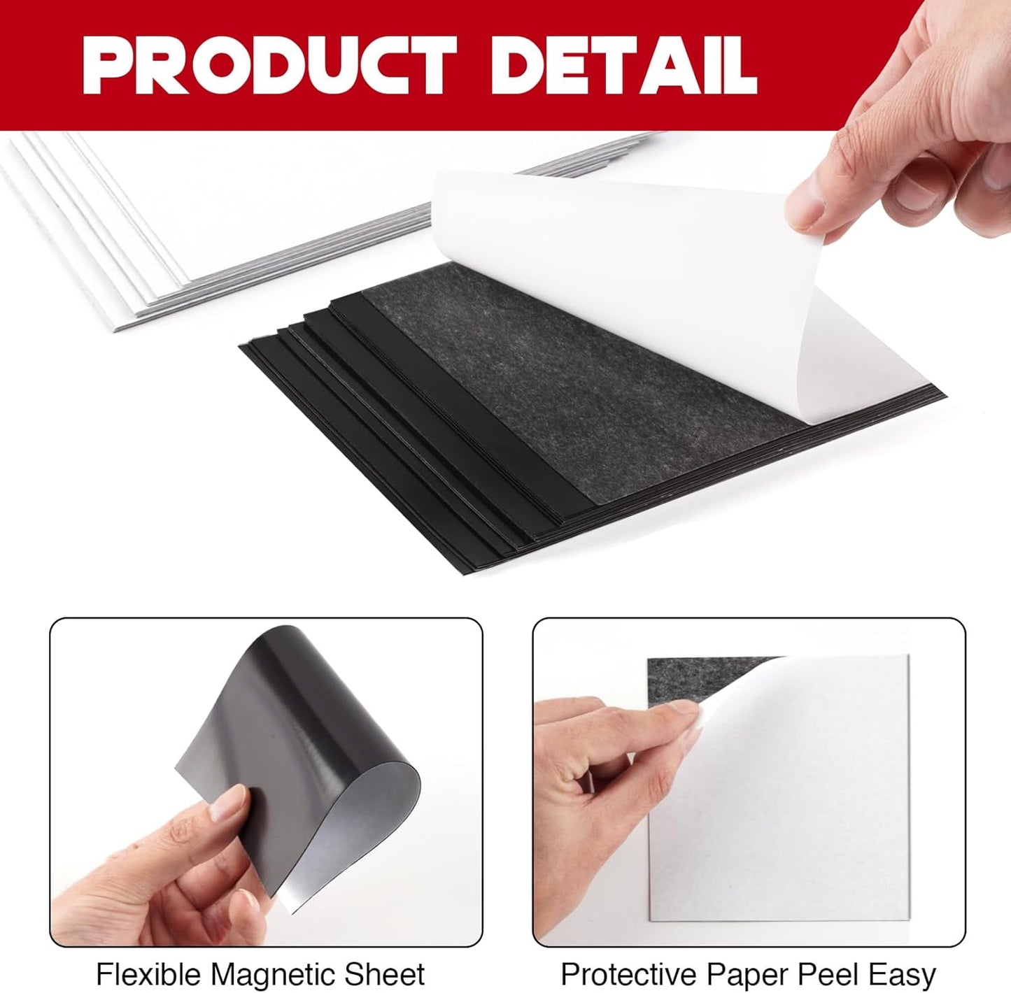 4X4 Magnetic Sheets with Adhesive Backing for Square Pictures(Pack of 48),Adhesive Photos Magnets for Home/Classroom/Office