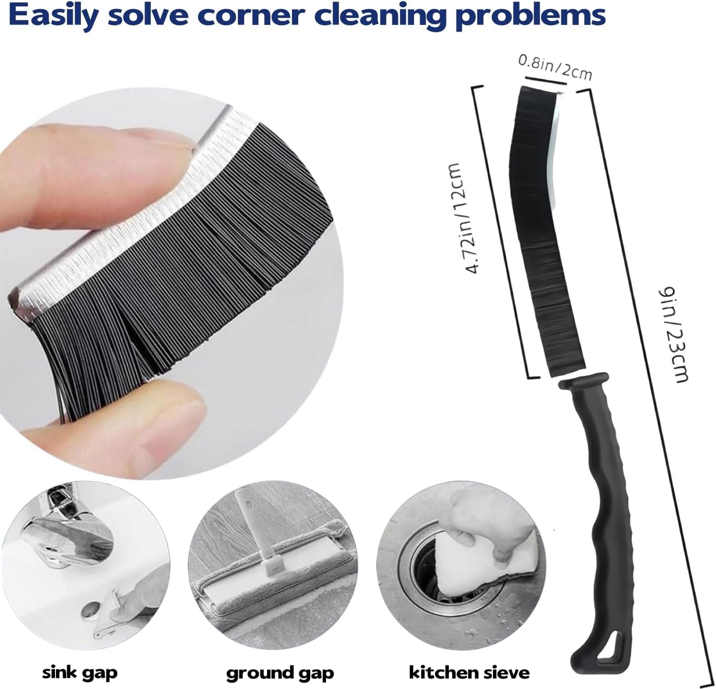 5PCS Crevice Cleaning Brush, Hard Bristle Crevice Cleaner, Grout Scrub Brush, Home Essentials, Durable, Thin, Multifunctional Gap Cleaning Tool for Household Use, Bathroom, Kitchen, Corner ect
