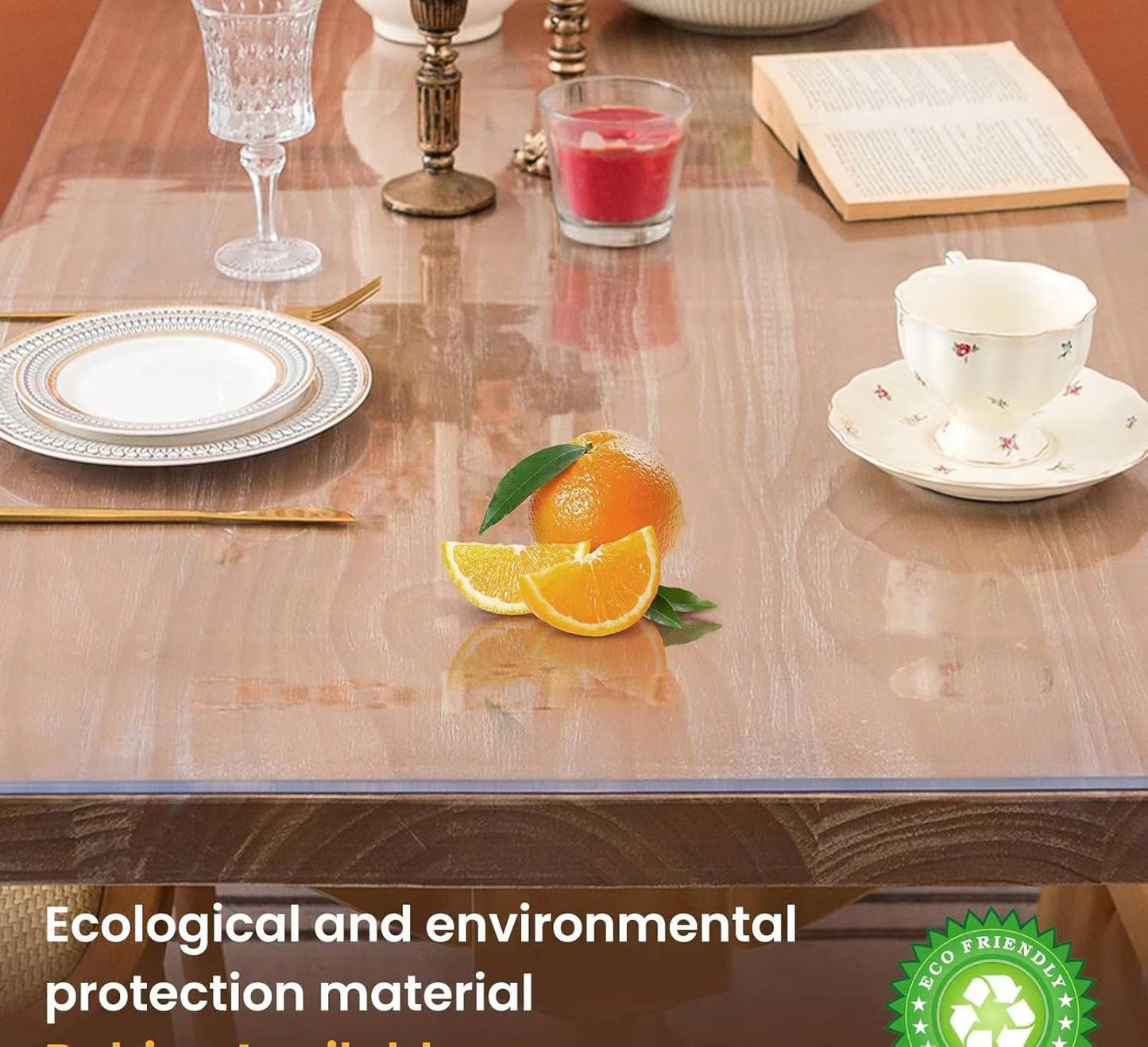 Clear Table Cover Protector, 32 x 60 Inch Table Protector for Dining Room Table, 1.5mm Thick Clear Plastic Table Cover, Pad Mat for Kitchen, Writing Desk Pad for Desktop