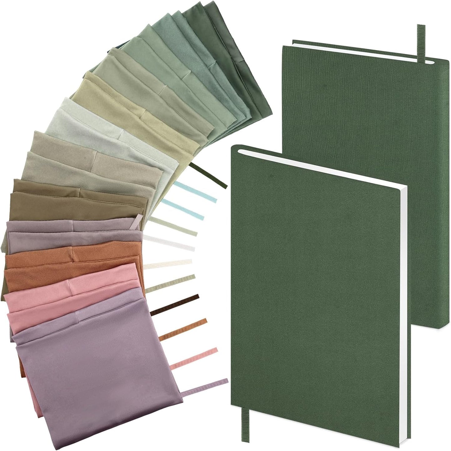 PerKoop 12 Pcs Jumbo Book Covers Stretchable Fabric School Book Protector Reusable Washable Cover Protector for Most Hardcover Textbooks(Morandi Color,9 x 11 Inch)