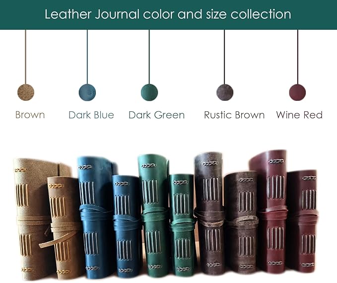 Blue Notebook Journal - Genuine Leather Journals for Writing Small Size Diary 5.5x7.5 Inch, Notepad For Man and Women, Gifts,Work,Travel Dark Blue