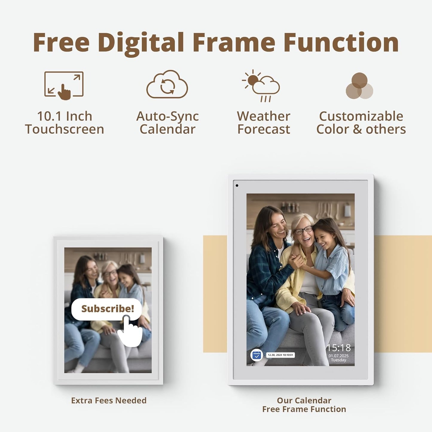 Dragon Touch 10.1 inch Digital Calendar Chore Chart – Interactive Touchscreen, Smart Family Planner, Hearth Display Desk Digital Calendar Seamless Scheduling