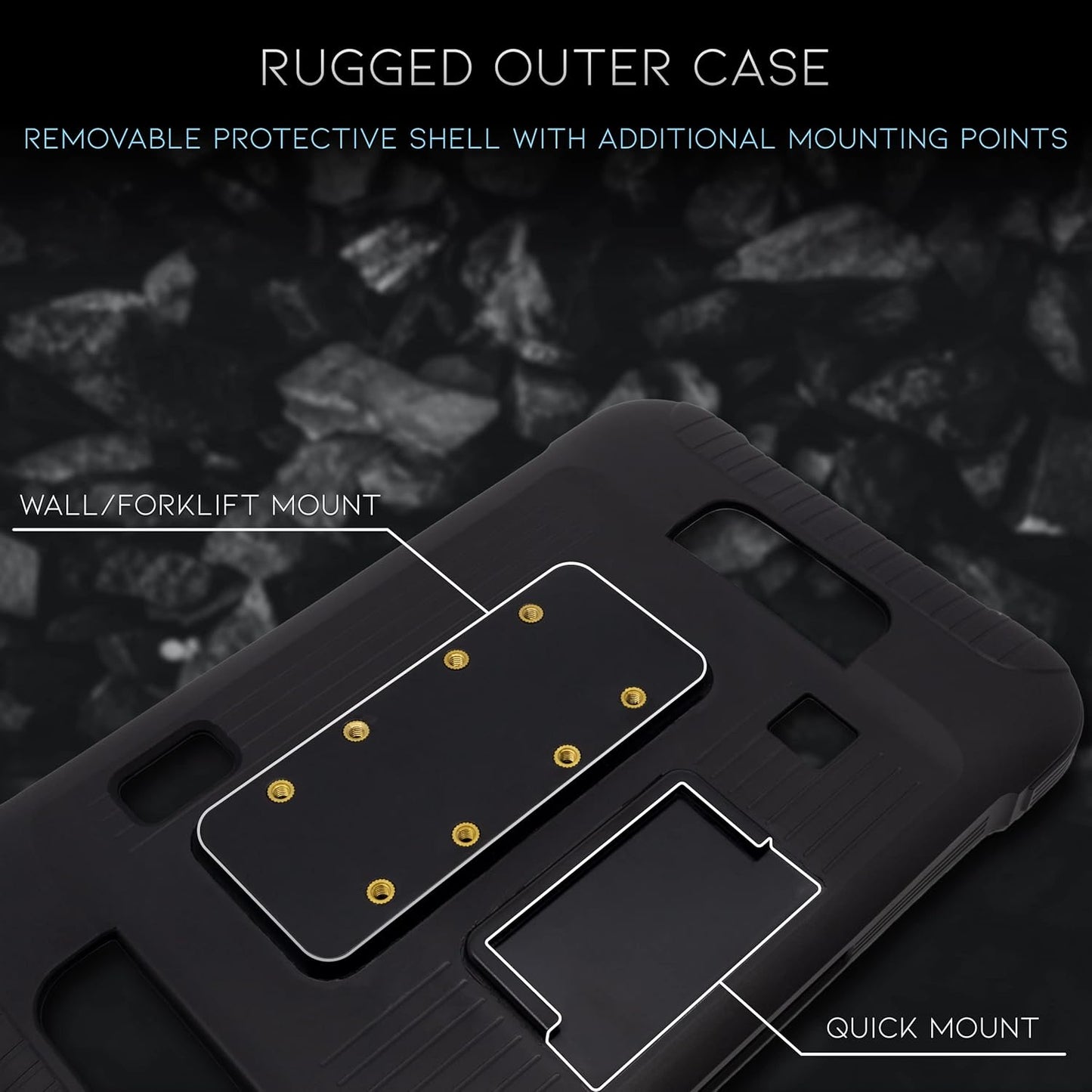 Heavy Duty Android Tablet with Integrated Barcode Scanner, 2D/1D/QR Zebra SE4710 Reader, Android 9, WiFi/GPS/Bluetooth, 8000mAH All-Day Battery (Tablet + Protective Case + Charging Cradle)