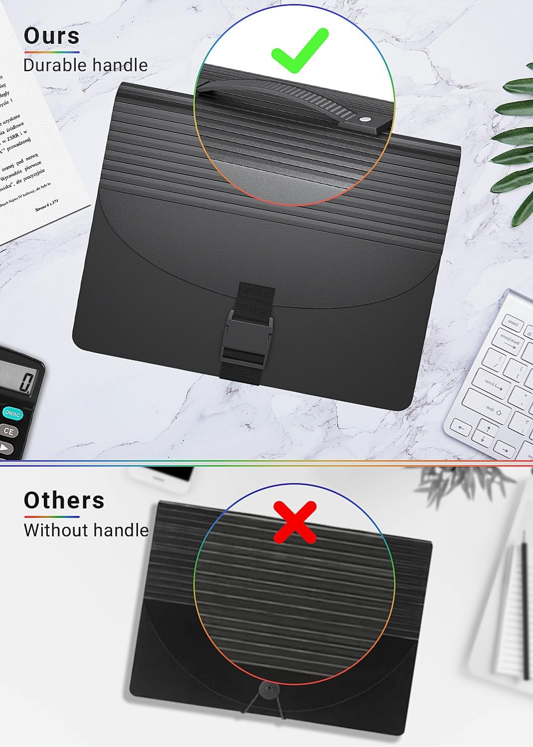 25 Pockets File Organizer with Plastic Handle,Expanding File Folders for Receipt,Paper,Documents,Monthly tab Including in Accordion File Folder Organizer,Perfect Filing Folder Matte