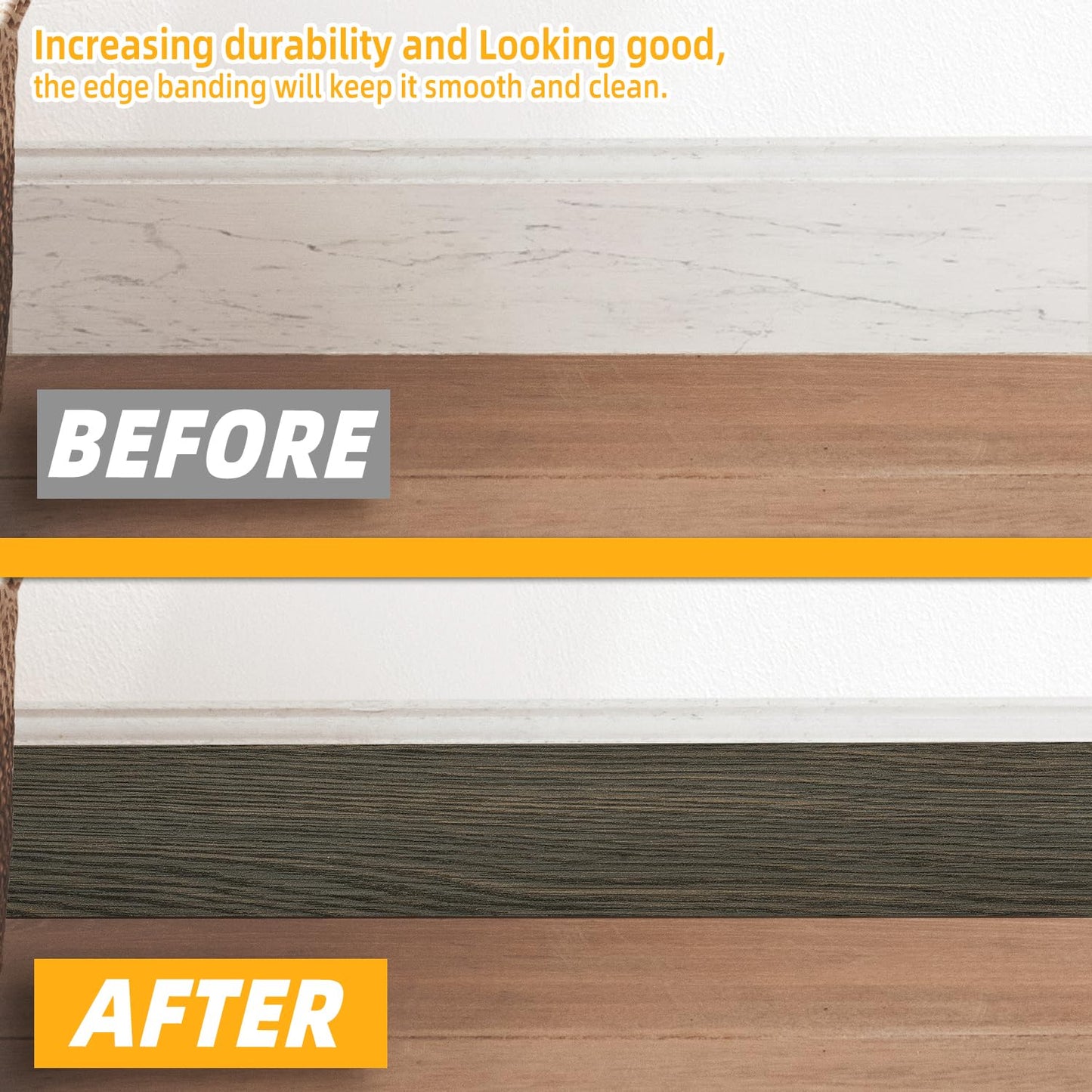 GSCIT Club Wood Grain Repair Tape, 2.4 inch X 100ft Self Adhesive Black Walnut Grain Repair Patch for Tables, Chairs, Baseboards, Doors, Windows, Floors, Handicraft DIY.