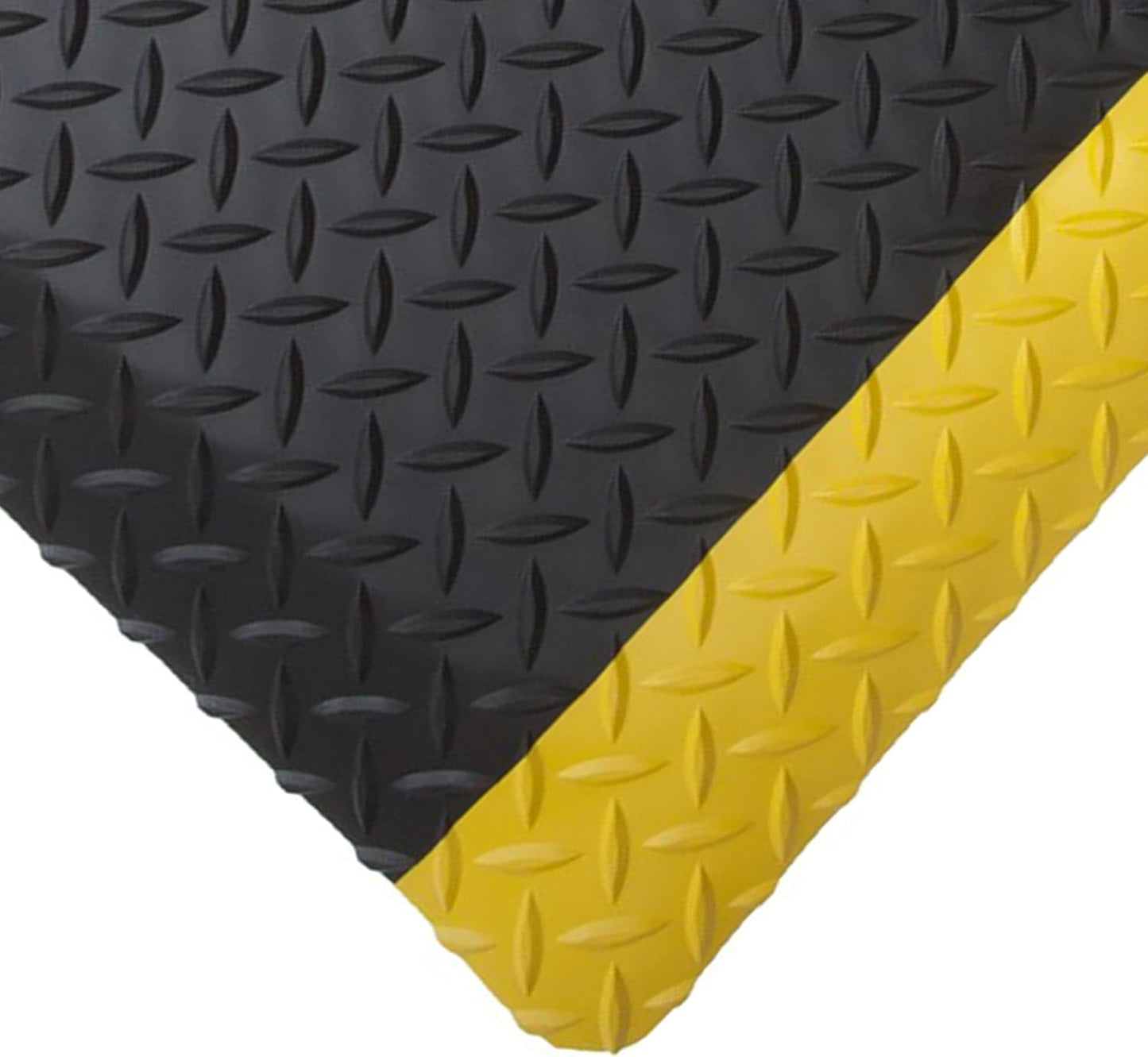 Rhino Mats, American Classic Diamond Anti-Fatigue Mats, Industrial Ergonomic Comfort Standing Mat for Work, Home, Garage, Office, Kitchen or Anywhere (Black/Yellow 9/16" Thick, 4 FT. x 4 FT.)