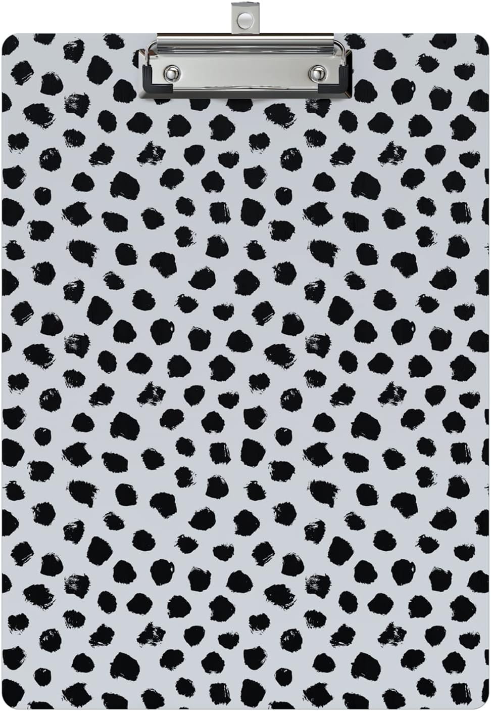 Cute Clipboard Wood Design Decorative A4 Letter Size Clip Boards for Classroom Office, Standard Size 9" x 12.5" with Low Profile Metal Clip - Black Dots