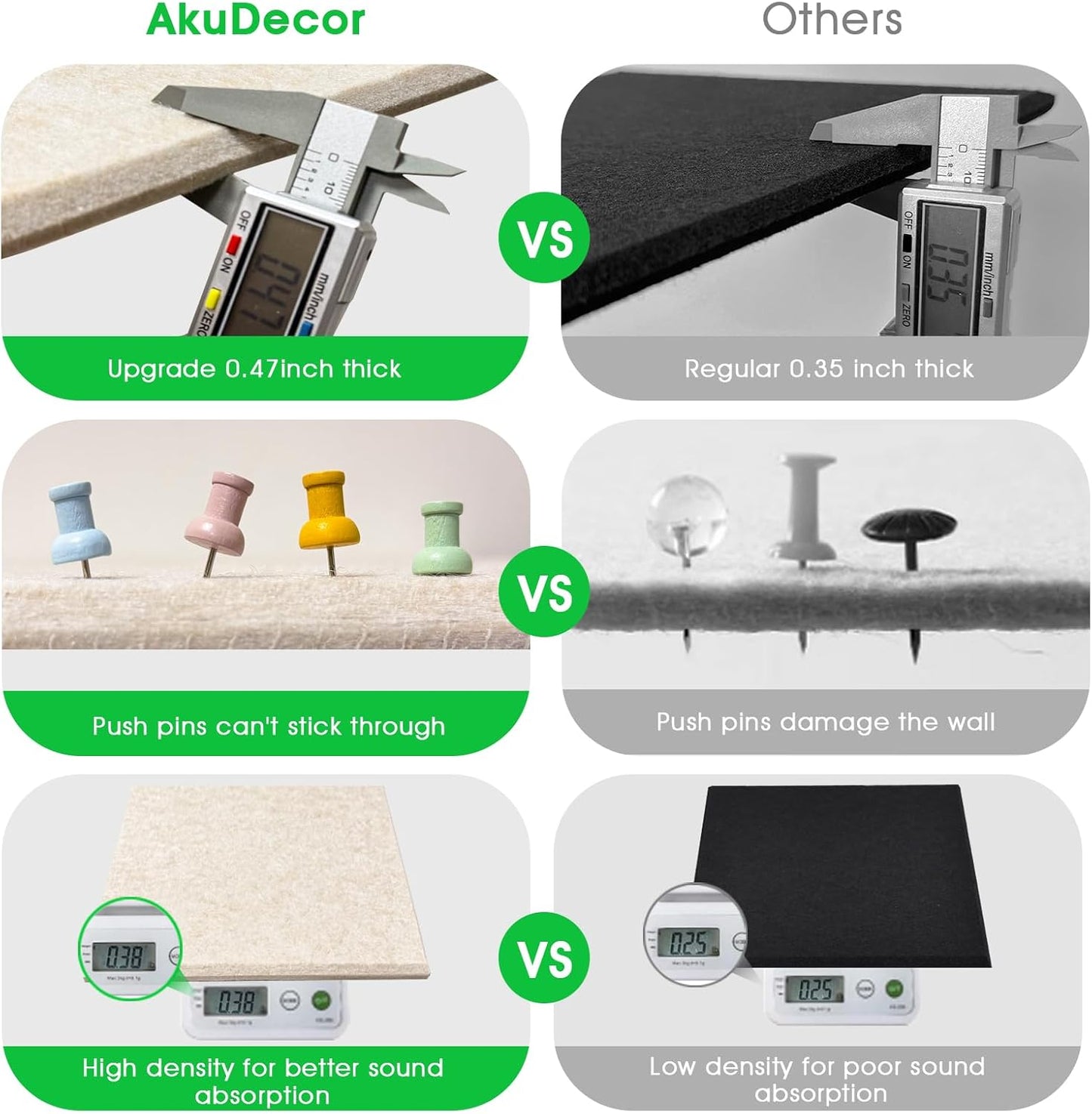 Large Cork Board for Office Wall Decor,48"x36"-12 Pack Felt Wall Tiles with Safe Removable Adhesive Tabs, 1/2" Thick, Felt Bulletin Board Pin Board Cork Boards for Walls - Beige