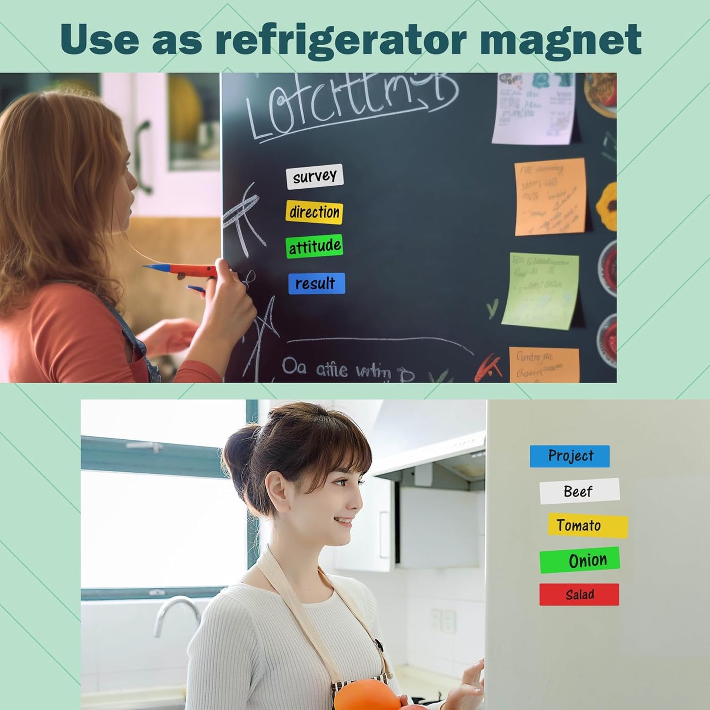 LLPT Dry Erase Magnetic Labels 0.5" x 2" 50 Packs Blank Writable Magnet Stickers Reusable for Refrigerator Shelf Whiteboard Toolbox Craft and Other Metallic Surfaces Blue (DML0520BL)