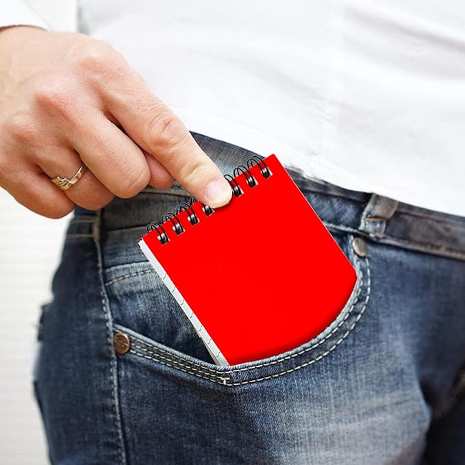 Hacaroa 30 Pack Top Spiral Memo Pads, 3"x5" Lined Pocket Notebook Mini College Ruled Paper, Wirebound Small Steno Pads for Home, School, Office, 75 Sheets, Assorted Colors