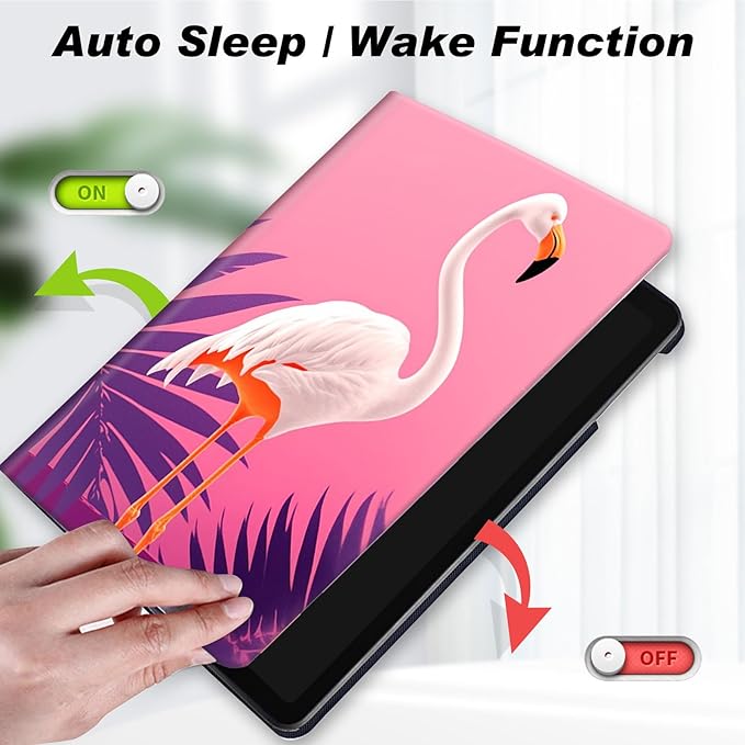 for All-New Kindle Fire 7 Tablet Case (12th Gen, 2022 Release),Slim Lightweight Smart Shell Stand Cover with Auto Wake/Sleep for Amazon Fire 7 Kids Tablet,Flamingo Pink
