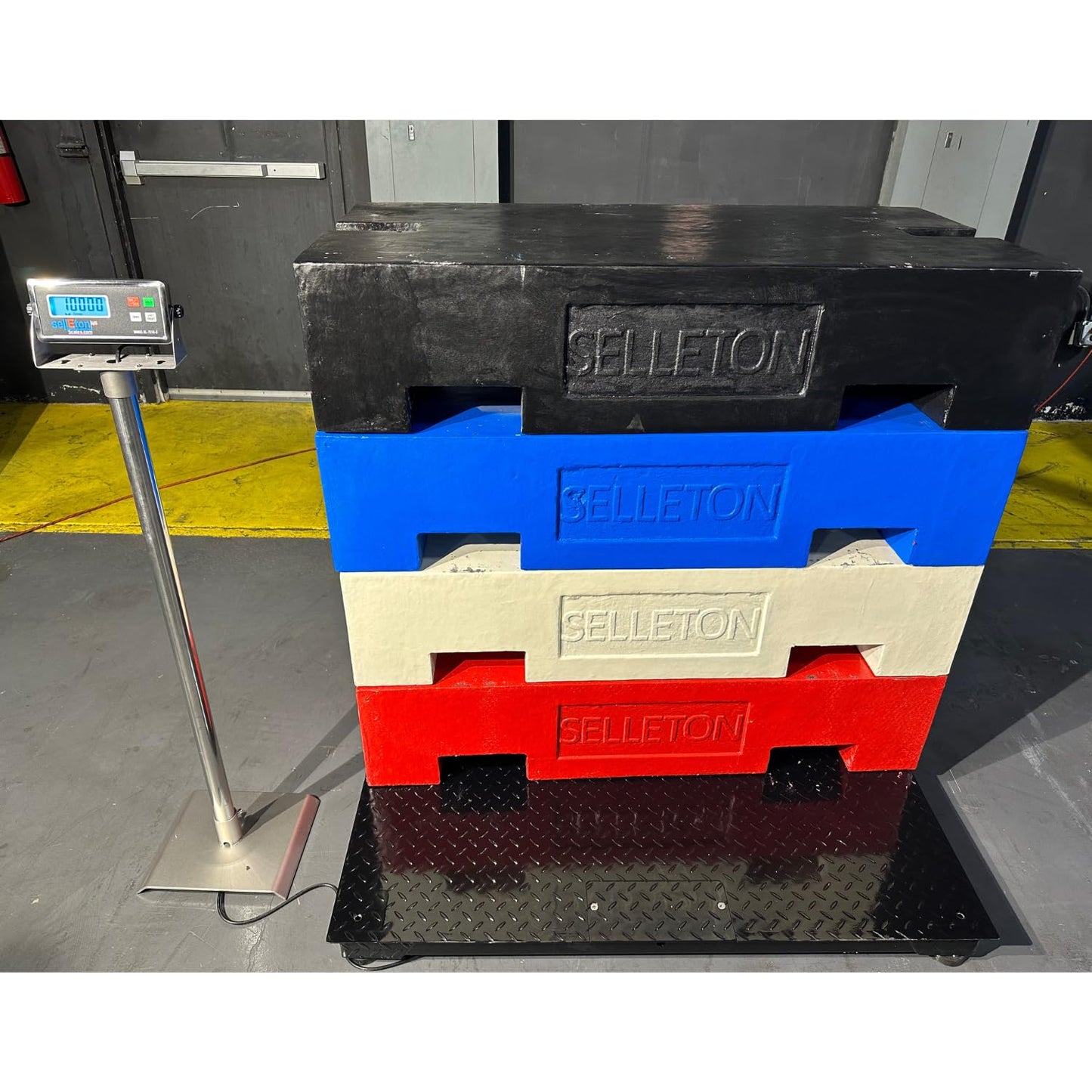 SellEton SL-700-3x3 36" x 36" Industrial Floor Scale, Accurate Pallet Scales with Metal Indicator for Warehouse Shipping | 1000 lbs x 0.2 lb