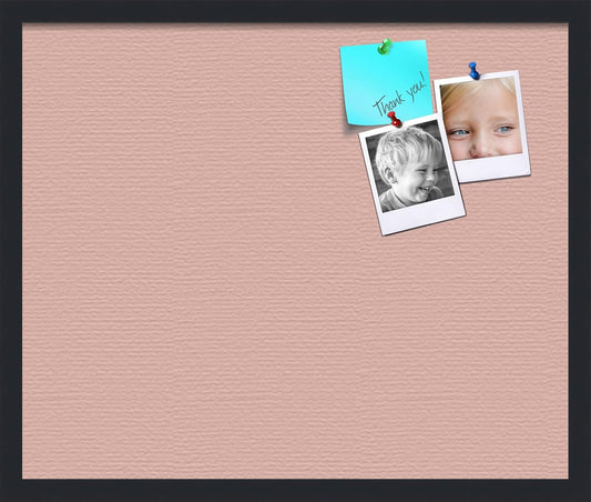 PinPix 24x20 Inch Cork Bulletin Board. This Decorative Framed Pin Board Comes with Pink Pastel Design and a Satin Black Frame. Ideal for Home Office Decor or Message Board (PinPix-1813)