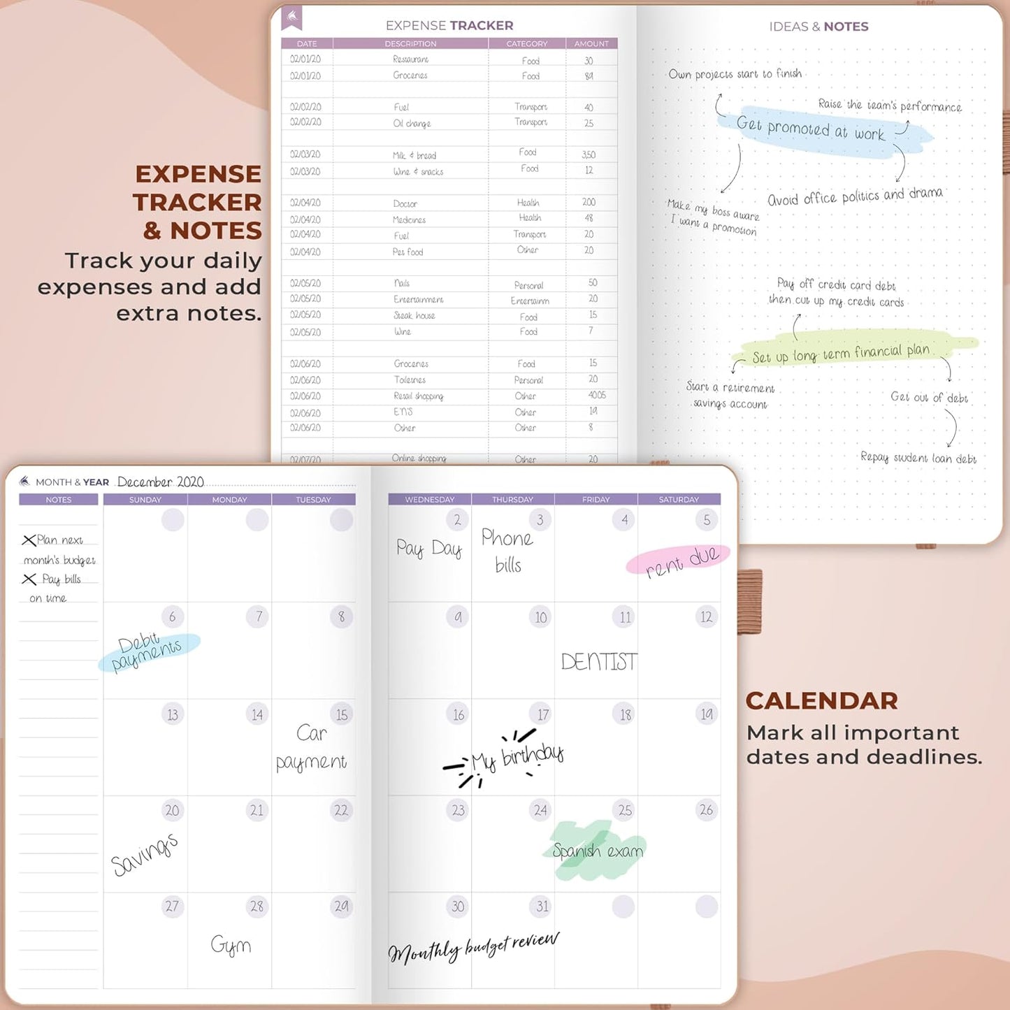 Clever Fox Bi Weekly Budget Planner – Undated Financial Organizer Book – Expense Tracker, Budgeting & Bill Notebook, A5 (Dark Terracotta)