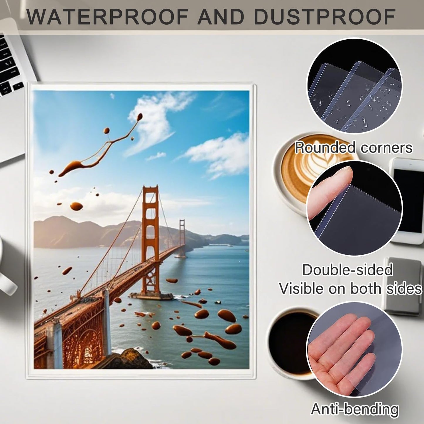 25PCS 8" x 10" Clear Rigid Card Sleeves – Waterproof Hard Plastic Protectors for Postcards, Prints, Photos, Trading & Sports Cards – Top Load Jumbo Sheet Holders