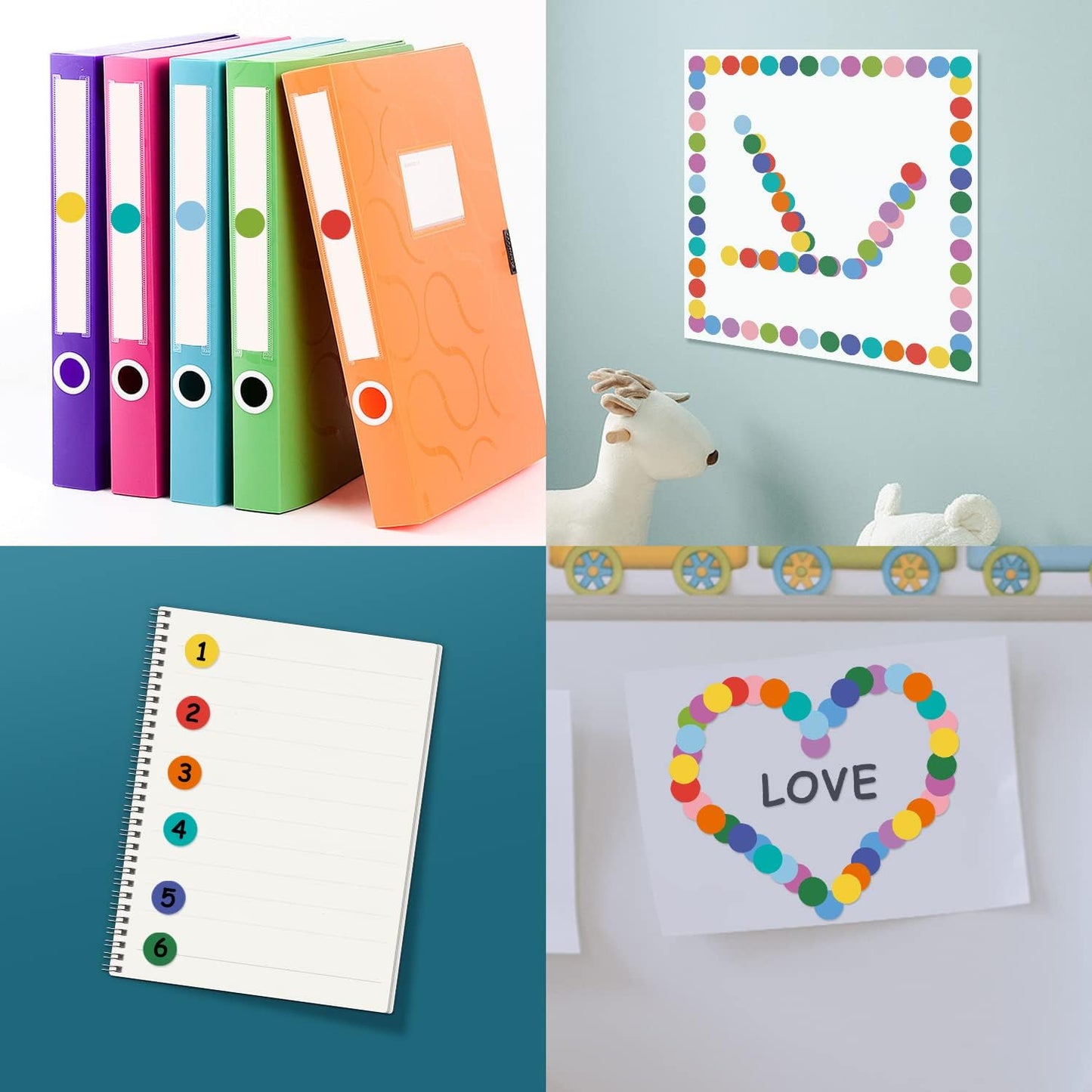 REGELETO 4200 PCS 0.75 Inch 12 Colors Round Colored Dot Stickers for Toddlers Teaching Papers, Color Coding Labels, Circle Dots Stickers for Office and Student Classroom (25 Sheets)