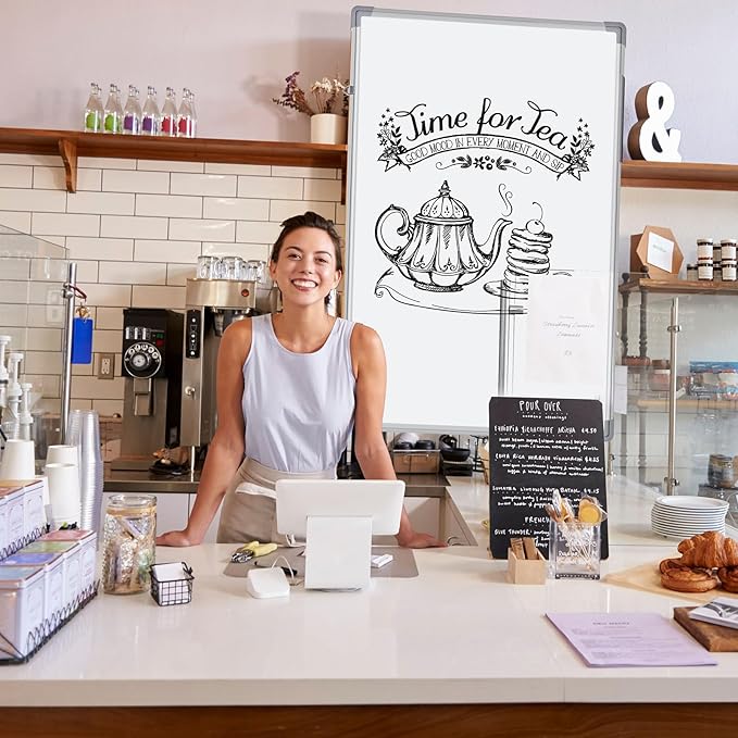 Tinlade 6 Pack Magnetic Dry Erase Whiteboard Message Presentation White Board White Board Dry Erase Aluminum Frame Hanging Whiteboard for School Home Office (36 x 24 Inches)