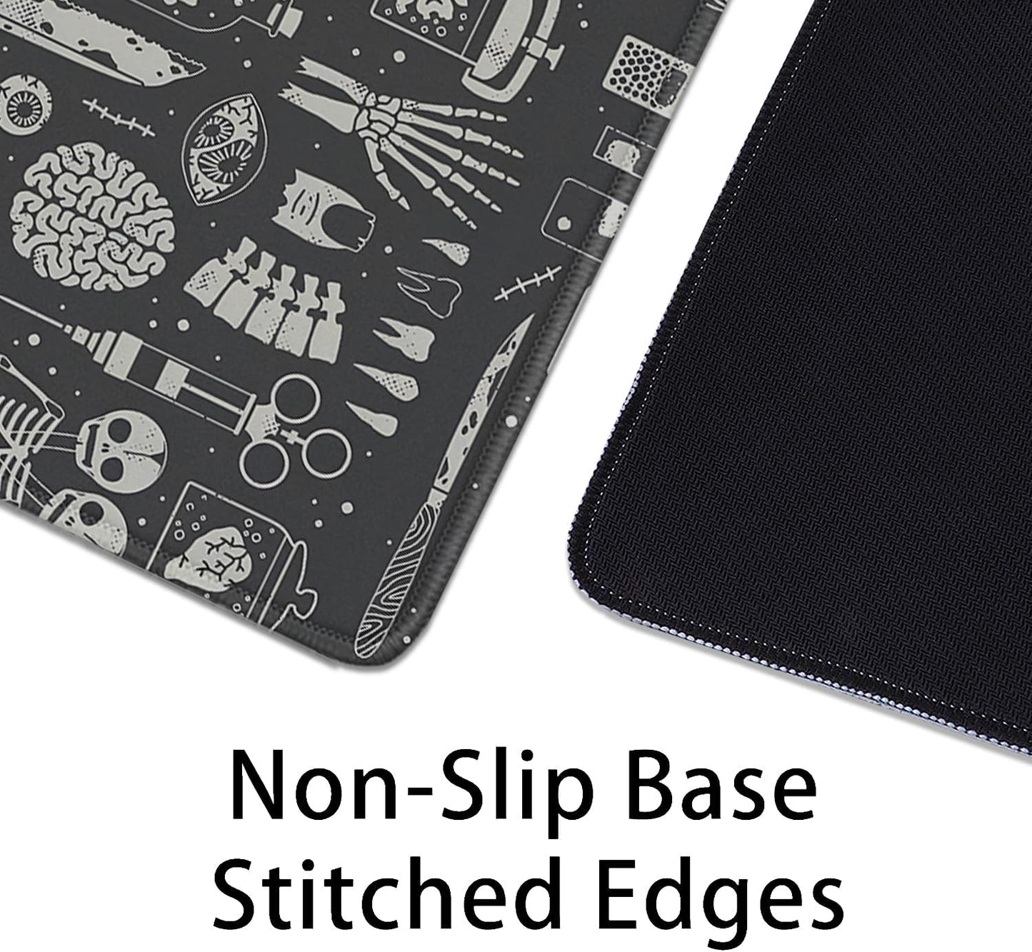 Human Skeleton Medical Mouse Pad,Large X Ray Mousepad Desk Pad with Stitched Edges,Non-Slip Waterproof Rubber Base Mouse Mat for Office Computer Keyboard Laptop Home(27.5x11.8 in)