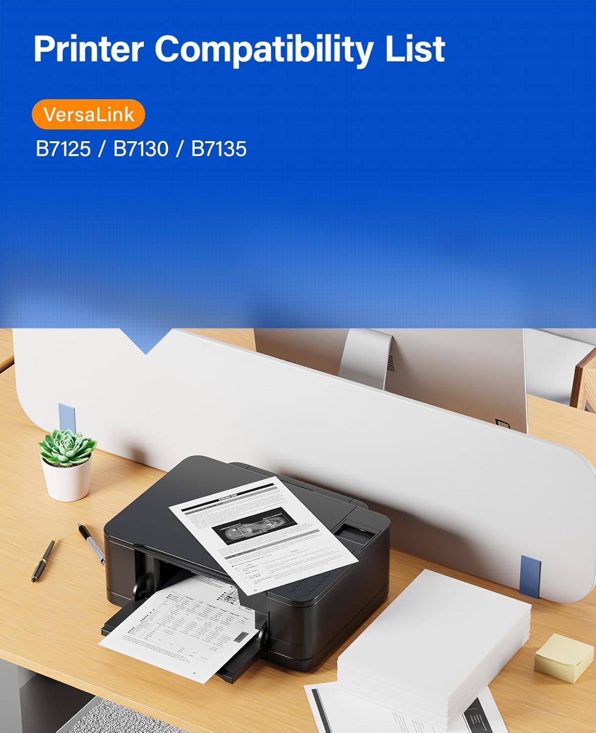 Versalink B7125 B7130 B7135 Black High Capacity Toner Cartridge 2-Pack Replacement for Xerox 006R01818 Toner Compatible with Xerox Versalink B7125 B7130 B7135 Laser Printer Ink All-in-One Copier Copy