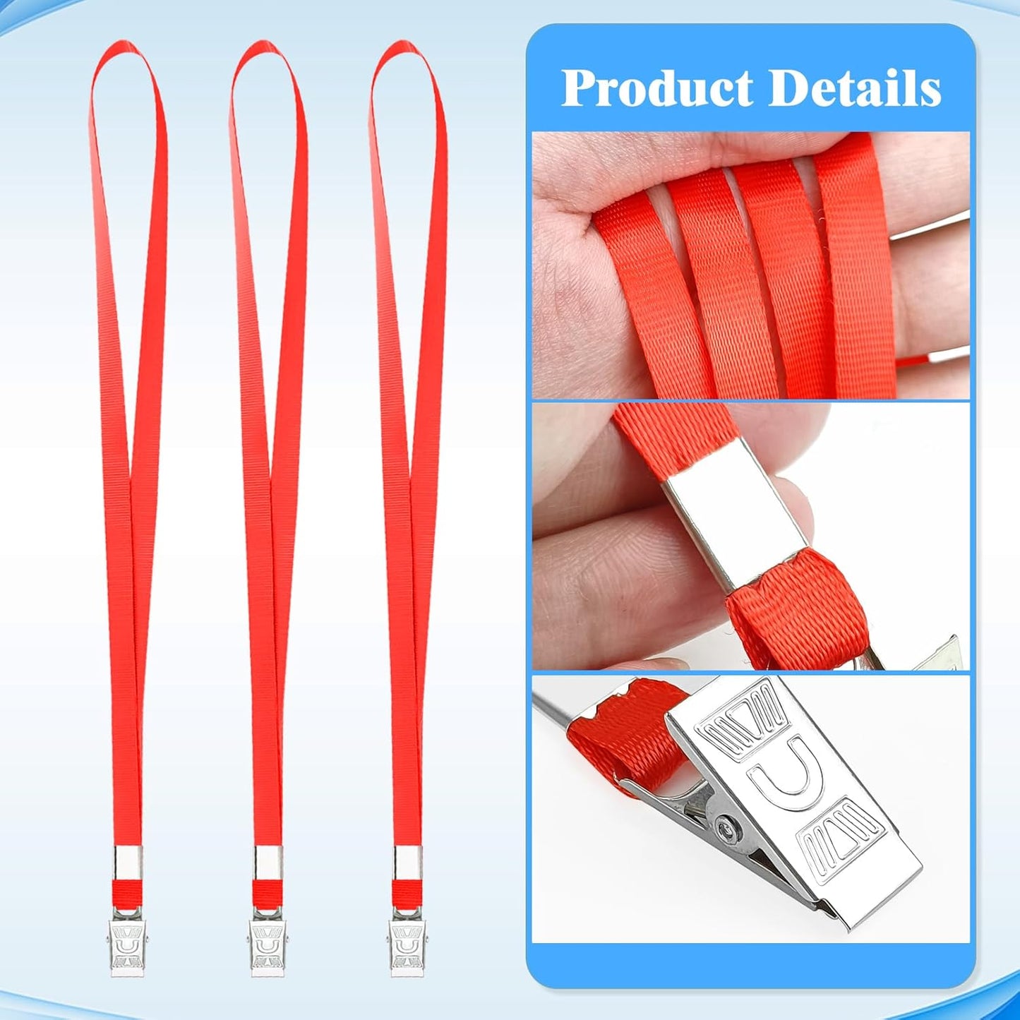 Lanyards for Id Badges,100 Packs Lanyard Bulk with Flat Badge for Name Tag Lanyard ID Holder