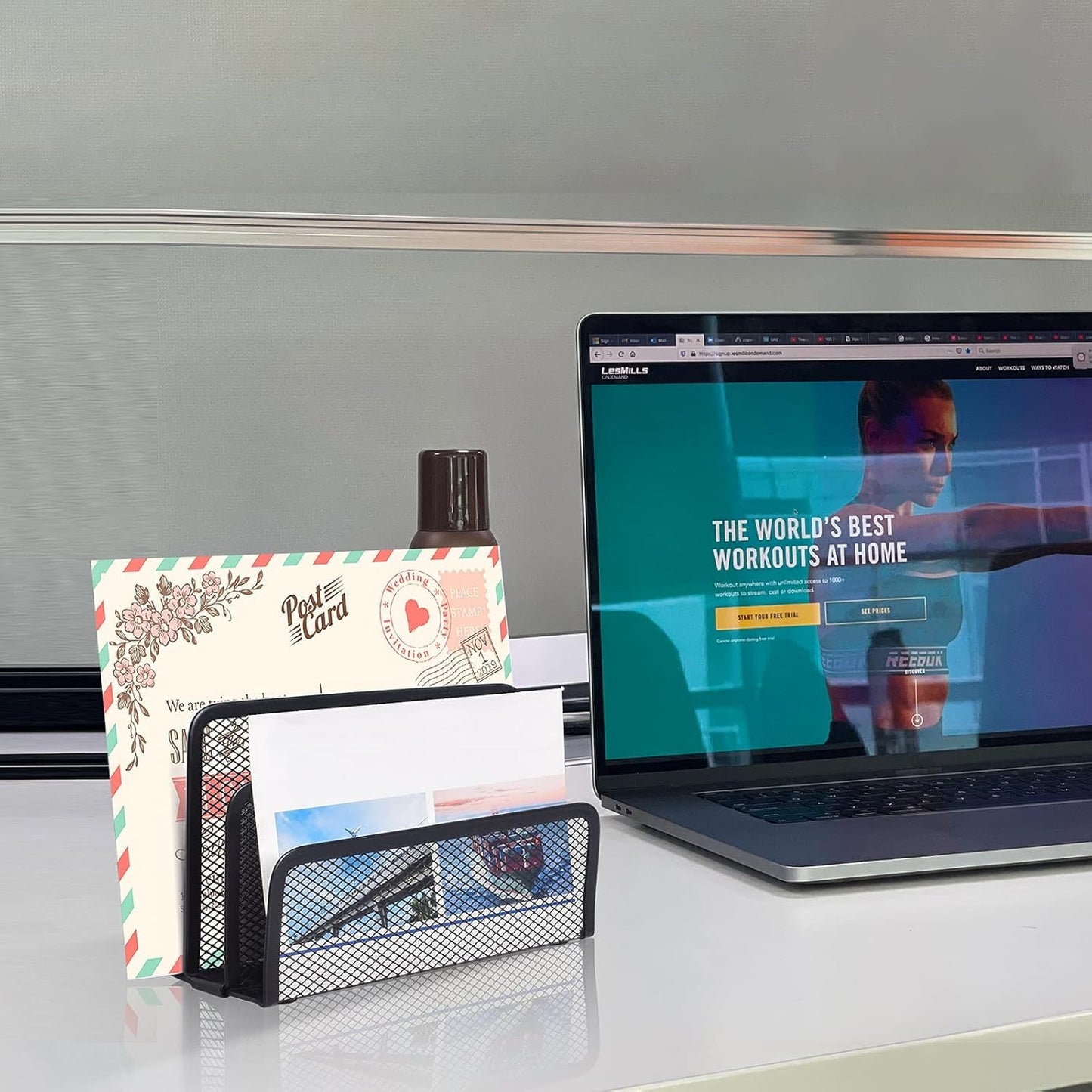 wishacc Desk Mail Organizer Small File Holders Letter Metal Mesh Document/Filing/Folders/Paper Organizer for Desktop