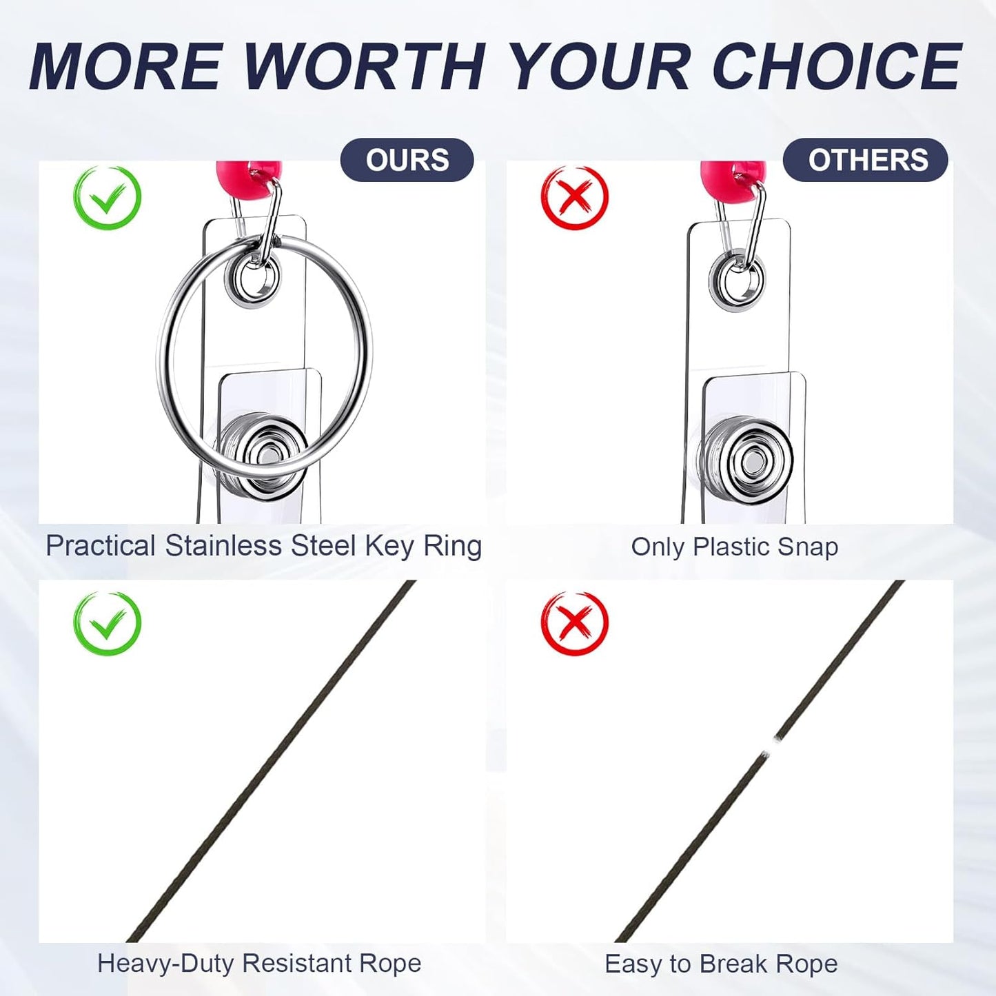 Laumoi 80 Packs Retractable ID Badge Holder Badge Reel with Belt Clip and Key Ring, Name ID Badge Clips Keychain for Office Worker Doctor Nurse Employee (Colorful)