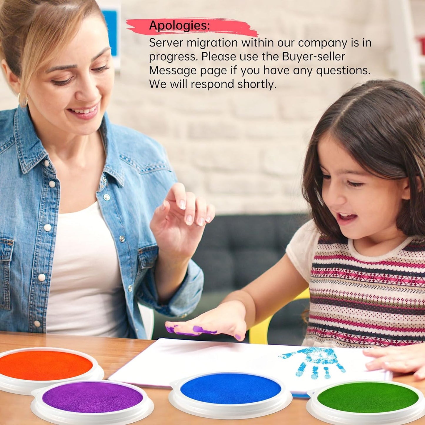 Lorzon 16 Pack Washable Ink Pads for Kids, 7" Large Round Stamp Pads for Finger Painting Rubber Stamps