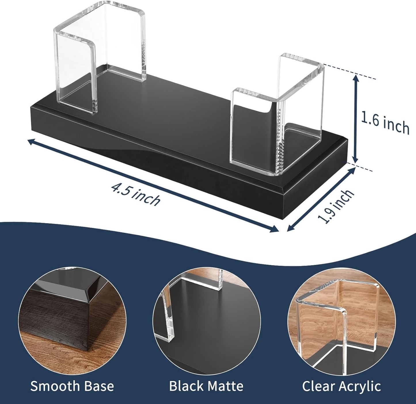 NIUBEE Acrylic Business Card Holder: Clear Plastic Business Cards Display Stand for Desk - Gift Card Organizer for Office 2 Pieces