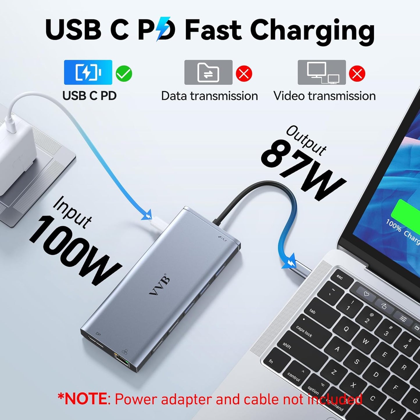 USB C Laptop Docking Station Dual Monitor HDMI for Dell/HP/Lenovo Laptop Type C Hub Multiport Adapter Dongle Dock,USB C to 2 HDMI+DisplayPort DP+Ethernet+100W USB C Power Charge Port+5USB+SD/TF+Audio