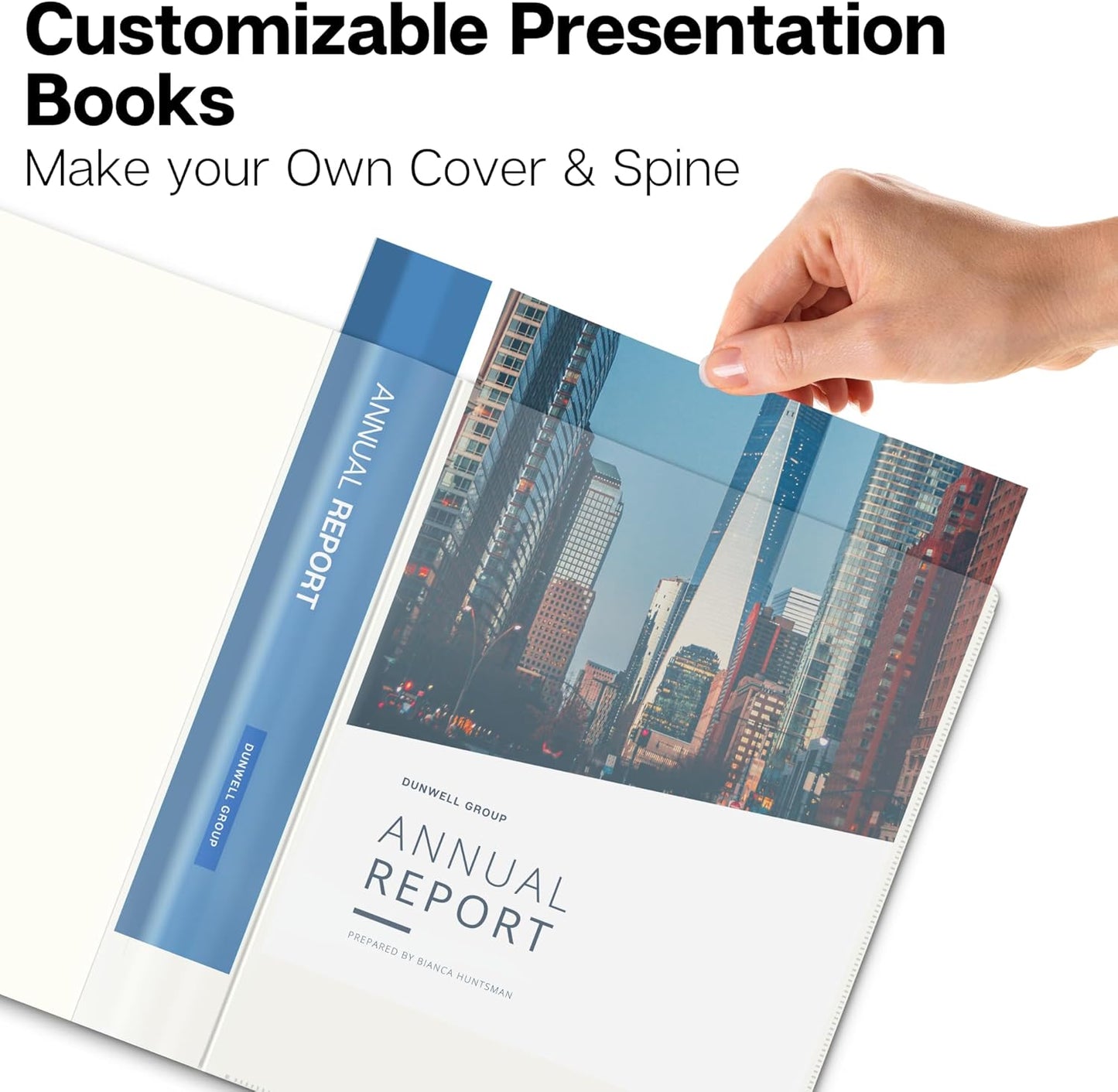 Dunwell Presentation Binder 24-Pocket, Displays 48 Pages, 8.5x11 Portfolio Binder with Plastic Sleeves, Storage and Organizer for Documents, Certificates, Projects, Photos (Ivory)